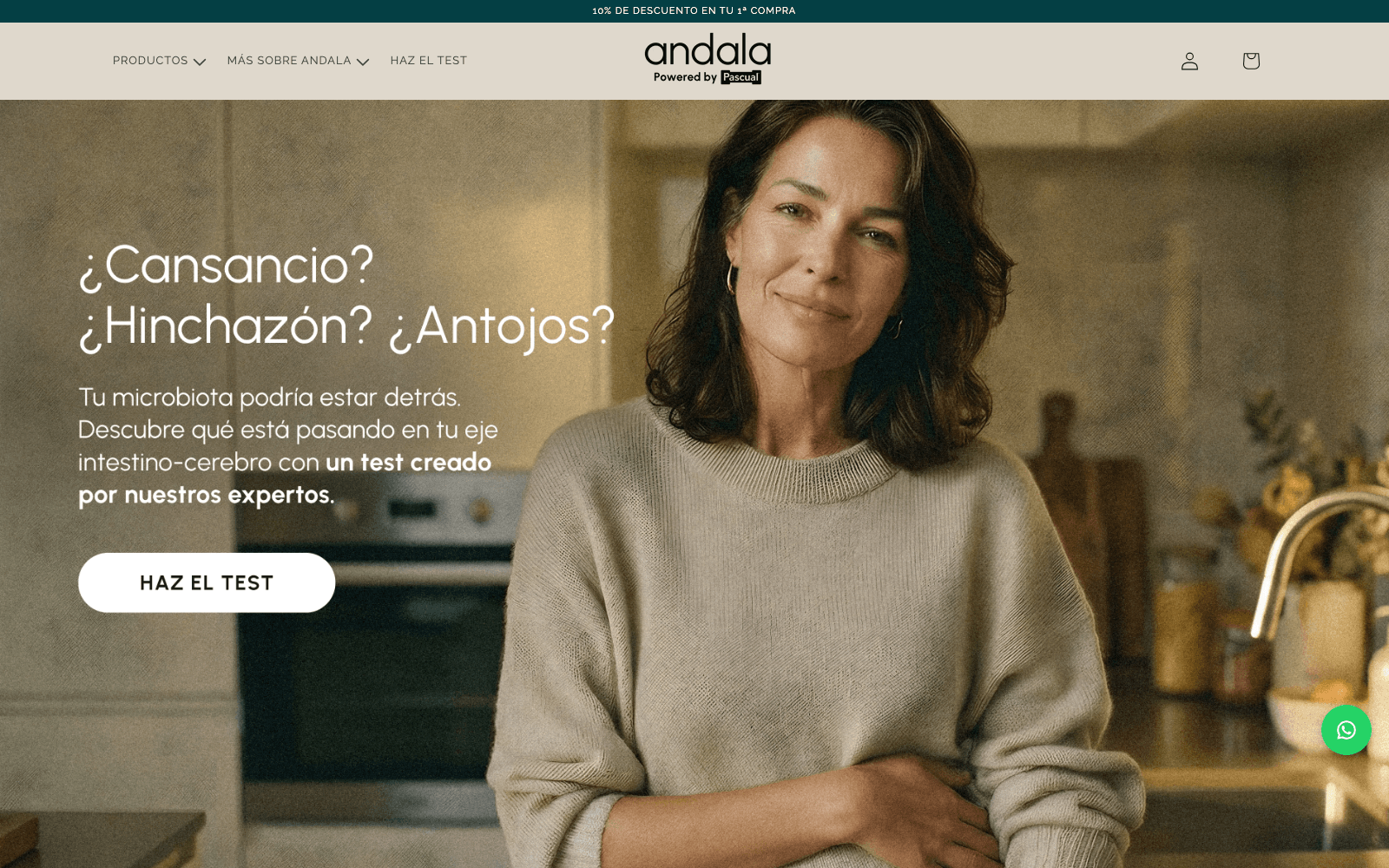Andala — Shopify de suplementos con quiz de diagnóstico y posicionamiento clínico