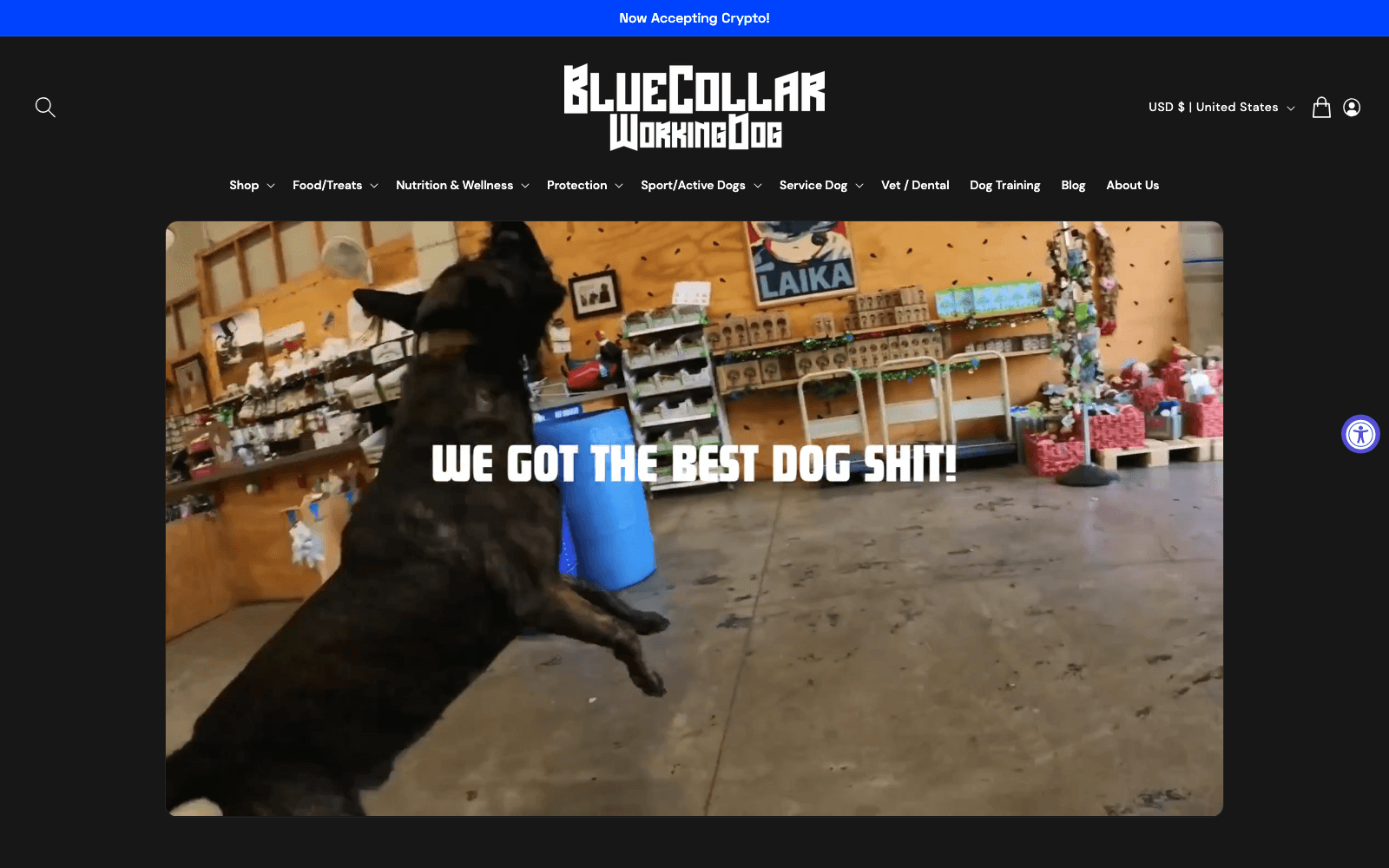 BlueCollar Working Dog — eCommerce de pet supplies para perros de trabajo en USA