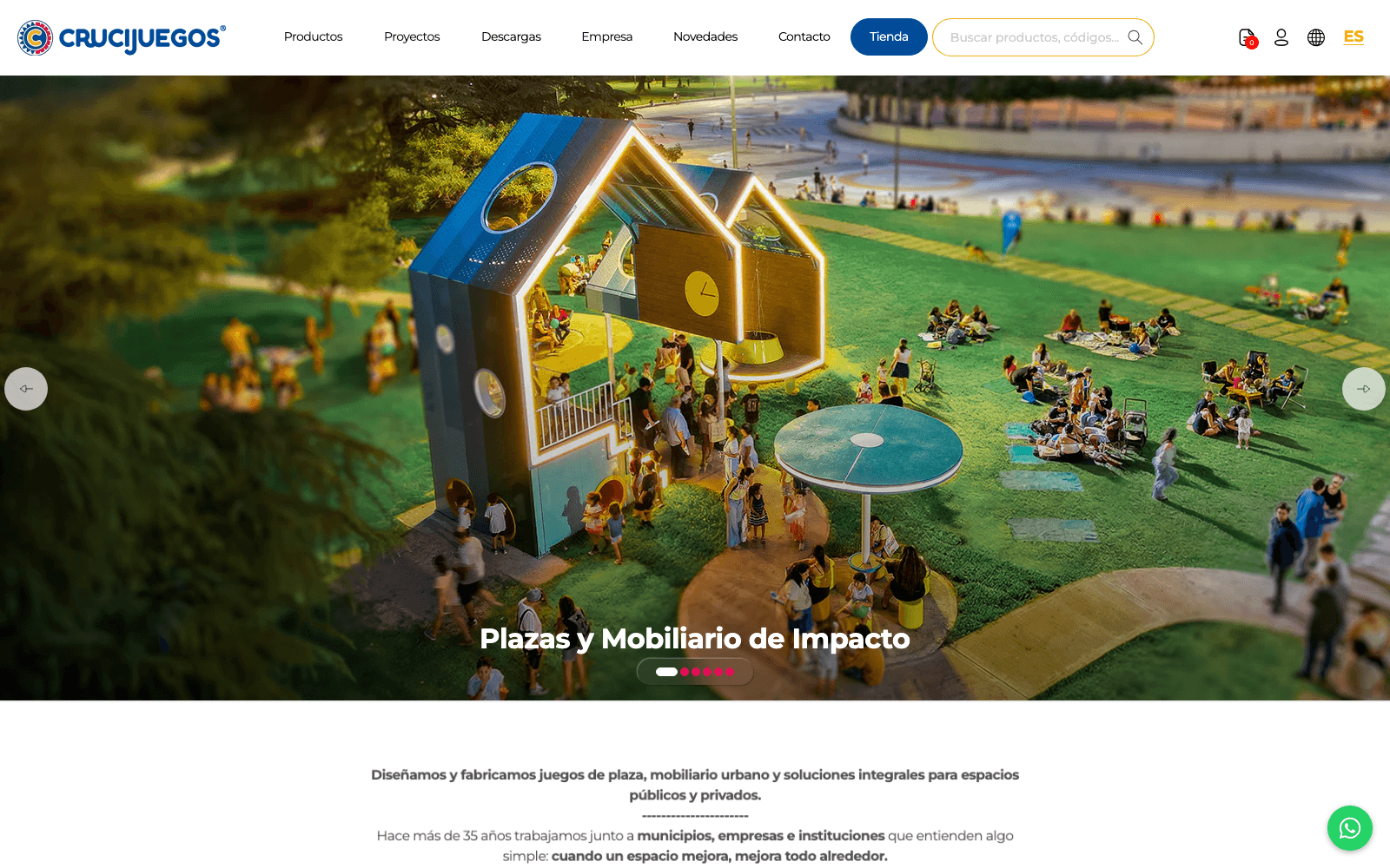Crucijuegos — Portal B2B para fabricante de juegos de plaza y mobiliario urbano