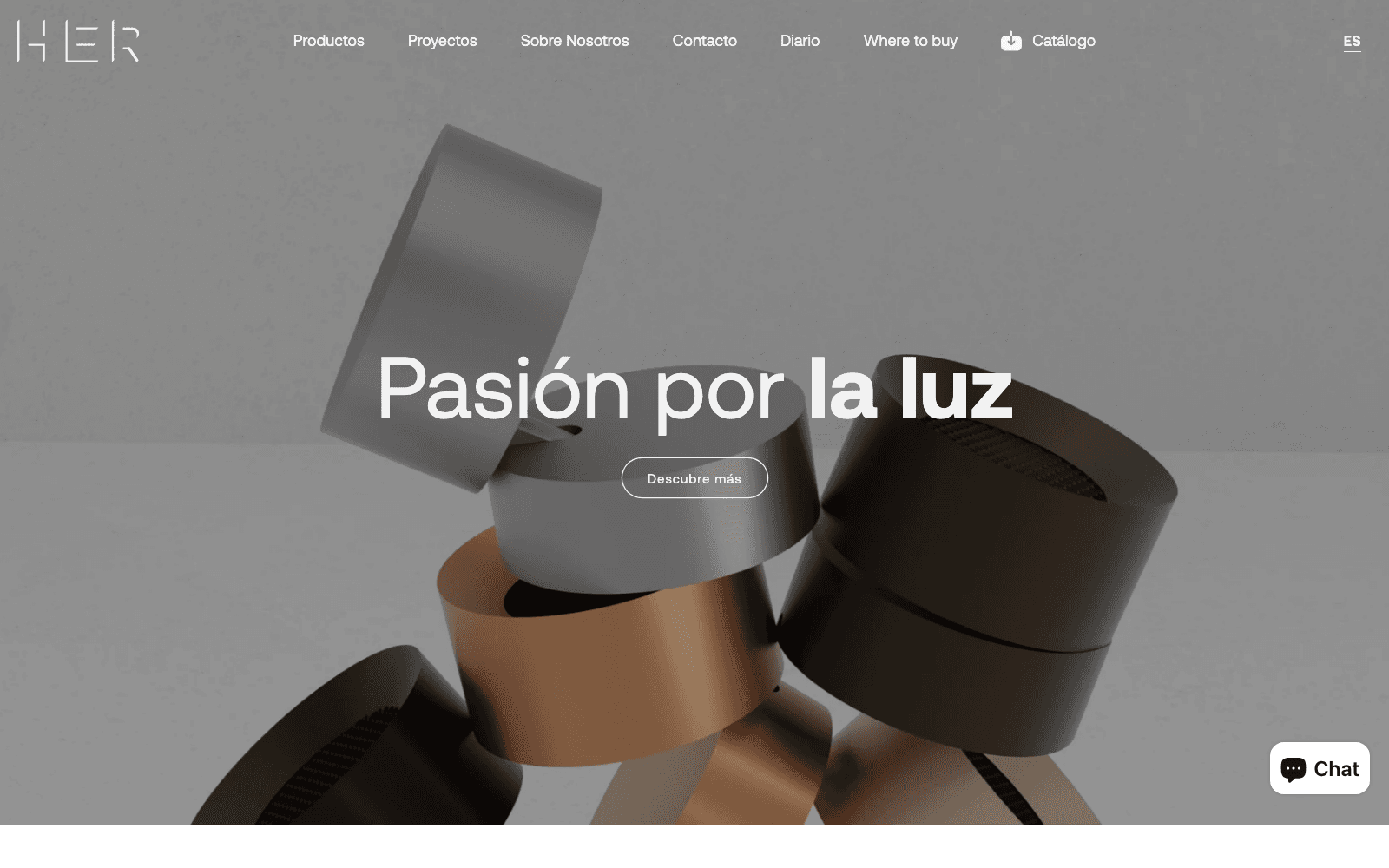 Her Lighting — Catálogo arquitectónico B2B con carrito de cotización