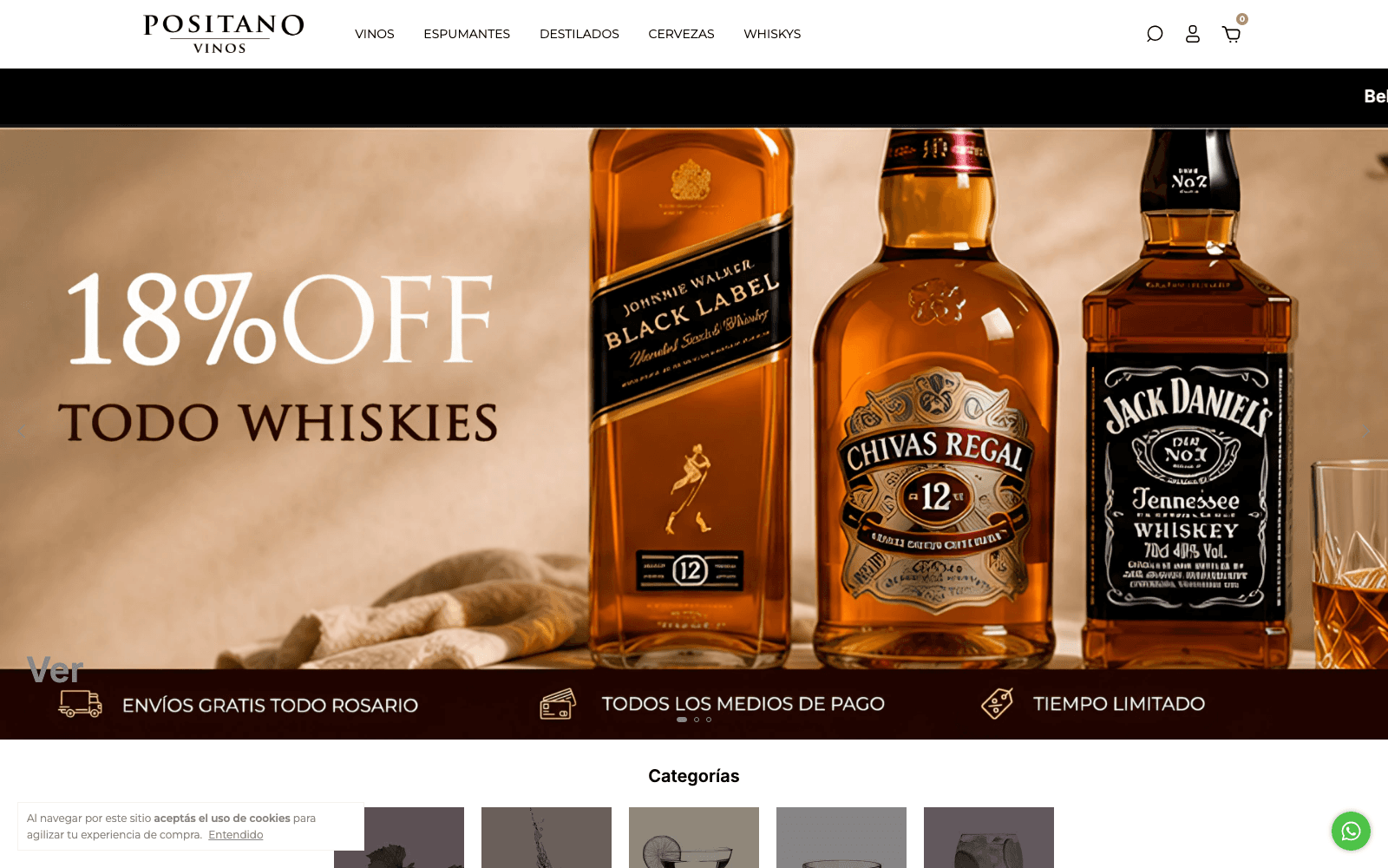 Positano Vinos — Tienda Shopify de vinos y bebidas premium con club y envíos en Rosario