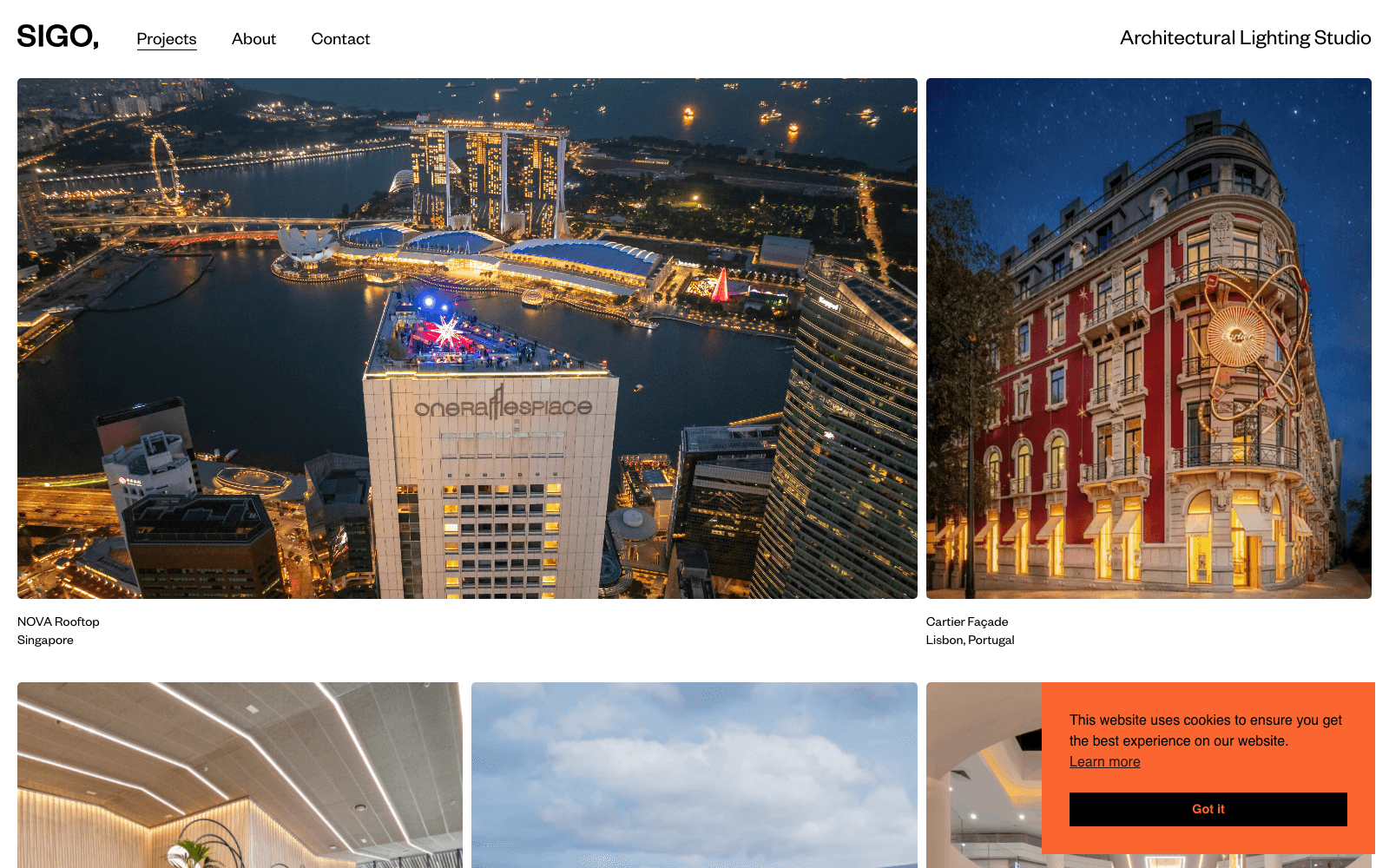 Studio Sigo — Web institucional para estudio de diseño de iluminación arquitectónica